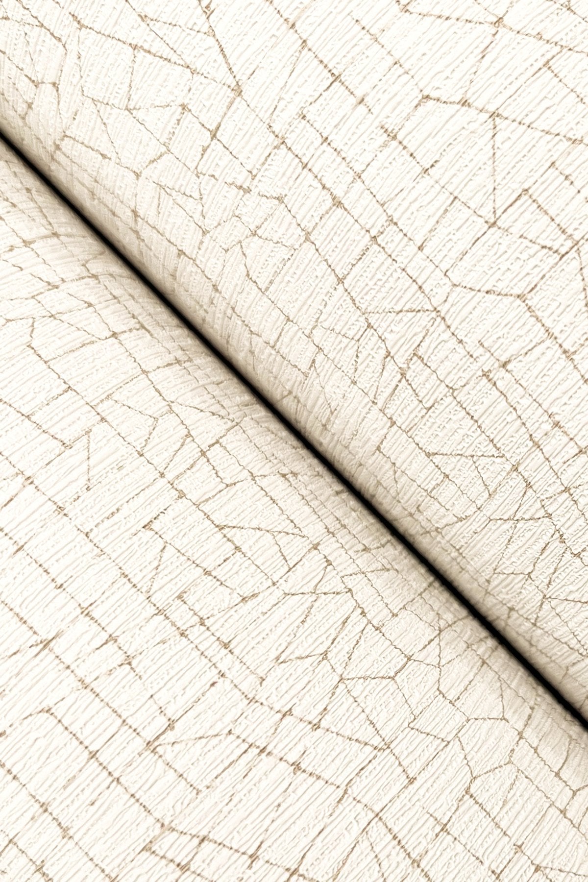 Exchange Gilded Off-White Geometric Metallic Vinyl Wallpaper - York UD2566N