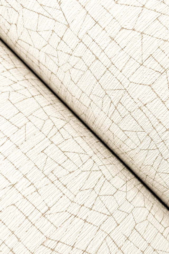 Exchange Gilded Off-White Geometric Metallic Vinyl Wallpaper - York UD2566N