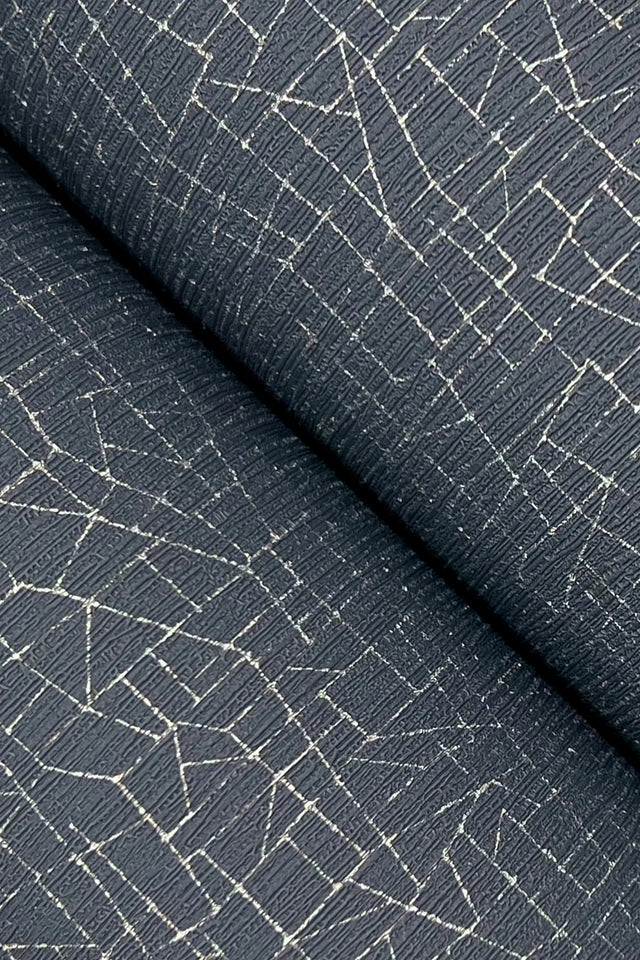 Exchange Ink Press Blue Geometric Metallic Wallpaper - York UD2567N