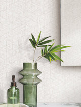 Rune Mother Of Pearl Wallpaper with Modern Geometric Diamond Pattern - York UD2578N