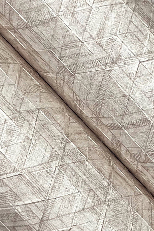 Rune Chestnut Geometric Diamond Wallpaper with Pearl Finish - York UD2580N