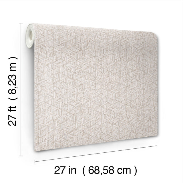 Rune Chestnut Geometric Diamond Wallpaper with Pearl Finish - York UD2580N