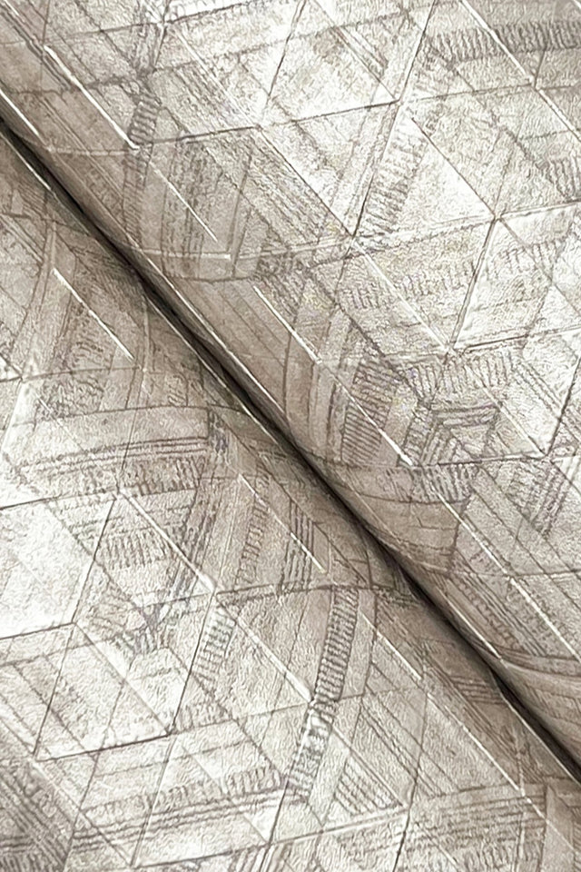 Rune Bone Geometric Pearl Finish Wallpaper - York UD2581N