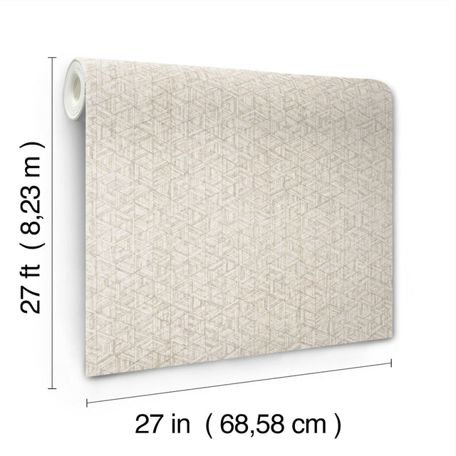 Rune Bone Geometric Pearl Finish Wallpaper - York UD2581N