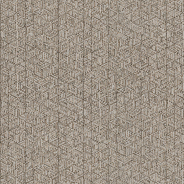 Rune Tortoiseshell Brown Geometric Pearl Vinyl Wallpaper - York UD2582N