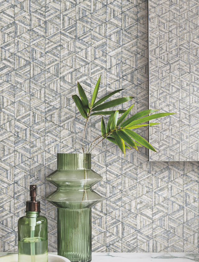Rune Oyster Modern Geometric Wallpaper - York UD2583N