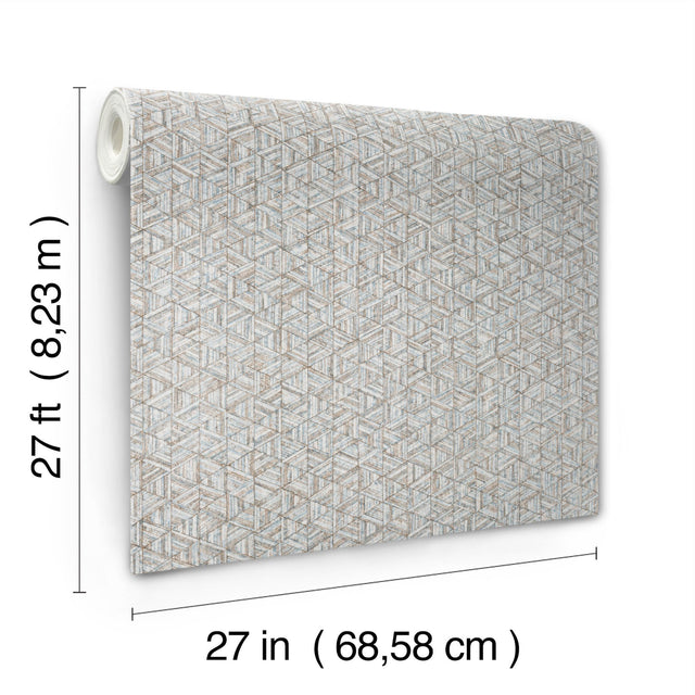 Rune Pewter Geometric Wallpaper with Pearl Effect - York UD2584N