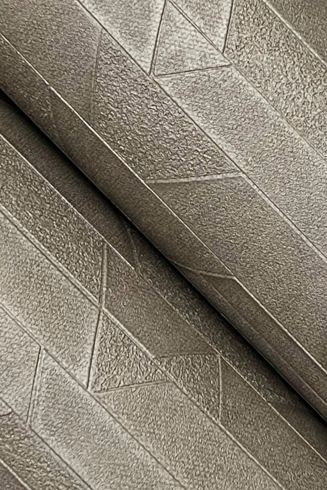 Verge Aged Bronze Wallpaper with Modern Striped Geometric Texture - York UD2588N