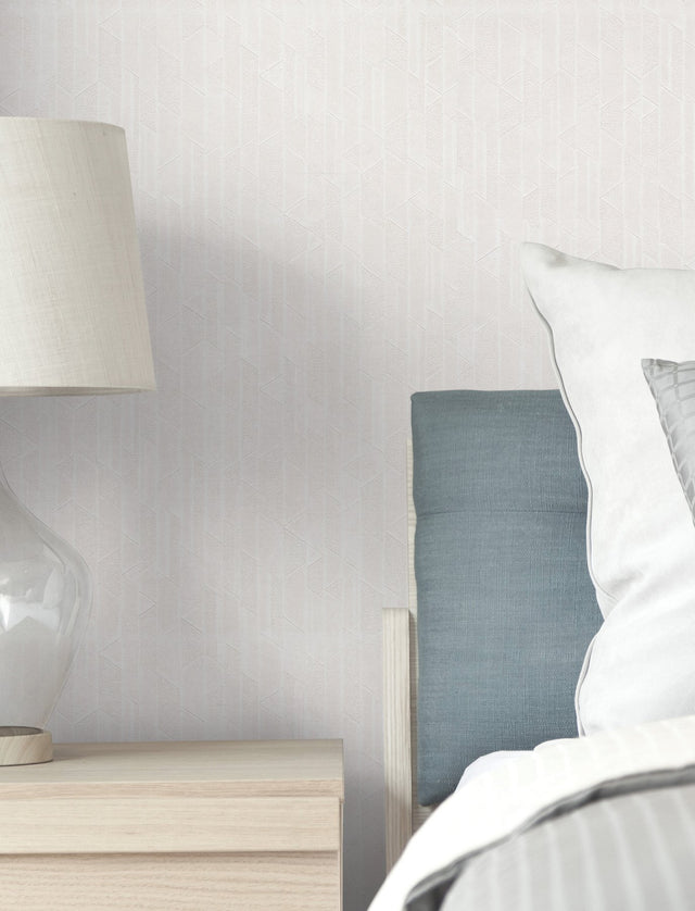 Verge Alabaster Wallpaper with Modern Striped Geometric Texture - York UD2591N