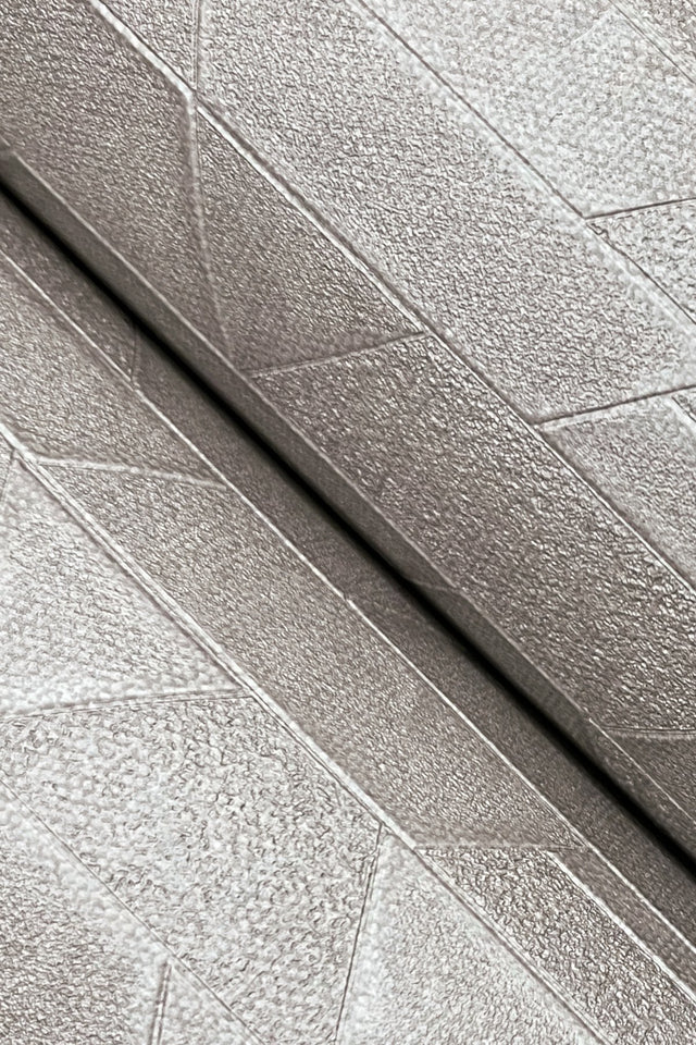 Verge Soapstone Grey Geometric Textured Wallpaper, Pearl Effect - York UD2592N