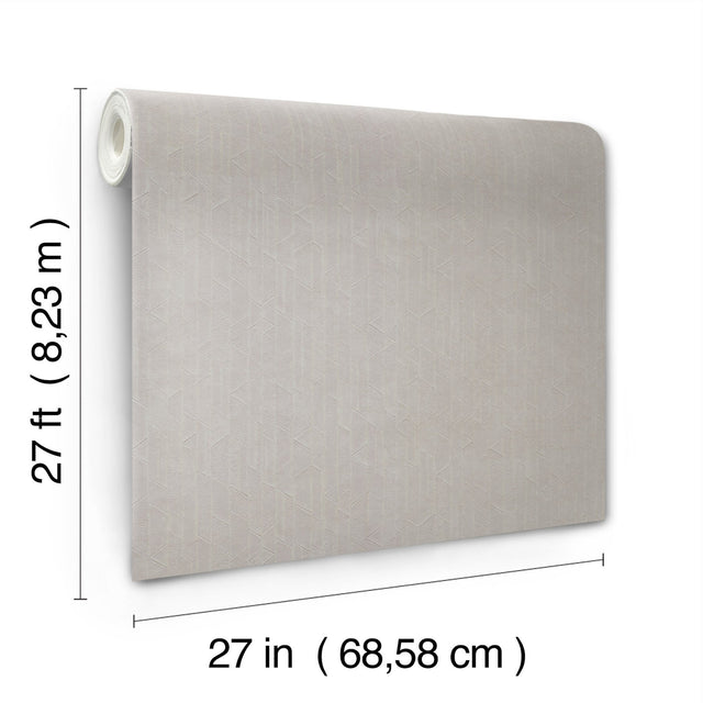 Verge Soapstone Grey Geometric Textured Wallpaper, Pearl Effect - York UD2592N