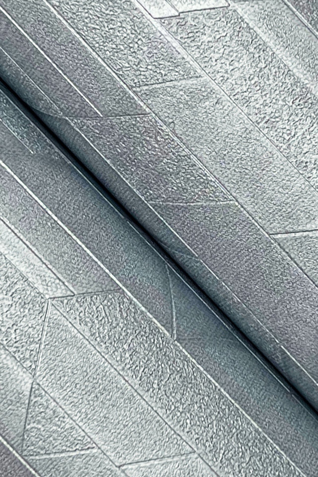 Verge Bluestone Wallpaper with Modern Stripe Geometry and Pearl Effect - York UD2594N