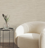 Sari Silk Beige by York Wallcoverings Faux Silk Fabric Texture Traditional Scrubbable Strippable Non Woven Vinyl Unpasted Wallpaper - UW1001N
