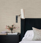 Sari Silk Beige by York Wallcoverings Faux Fabric Texture Pattern High Performance Scrubbable Strippable Non Woven Vinyl Wallpaper - UW1001