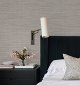 Sari Silk Grey by York Wallcoverings Luxurious Faux Silk Fabric Texture Non Woven Vinyl Scrubbable Strippable Wallpaper - UW1002
