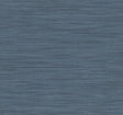 Sari Silk Denim Faux Fabric Wallpaper in rich denim blue by York Wallcoverings - UW1003