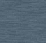 Sari Silk Denim Faux Fabric Wallpaper in rich denim blue by York Wallcoverings - UW1003