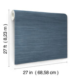 Sari Silk Denim by York Wallcoverings Faux Woven Fabric Texture Non Woven Vinyl Scrubbable Strippable High Performance Wallpaper - UW1003N