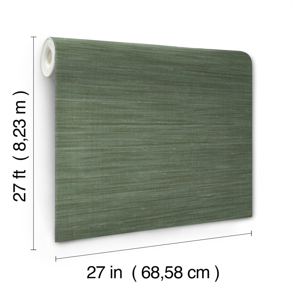 Sari Silk Green by York Wallcoverings Faux Fabric Texture Scrubbable Strippable Non Woven Vinyl Wallpaper 27-in x 27-ft Roll - UW1004N