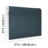 Sari Silk Slate Faux Fabric Wallpaper by York Wallcoverings - UW1005N