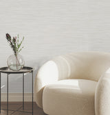 Sari Silk Cream by York Wallcoverings Faux Silk Fabric Texture Non Woven Vinyl Wallpaper, Unpasted, Scrubbable and Strippable, 54 In - UW1007