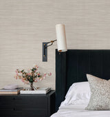 Sari Silk Khaki by York Wallcoverings Unpasted Non Woven Vinyl Faux Silk Fabric Texture Wallpaper Atmosphere Digest High Performance - UW1008