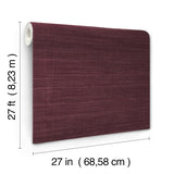 Sari Silk Merlot Faux Fabric by York Wallcoverings Traditional Non Woven Vinyl Texture Pattern Unpasted Strippable Scrubbable Wallpaper - UW1009N