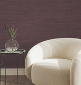 Sari Silk Merlot by York Wallcoverings Luxurious Non-Woven Vinyl Faux Silk Fabric Texture Wallpaper, 54 in x 3 ft - UW1009