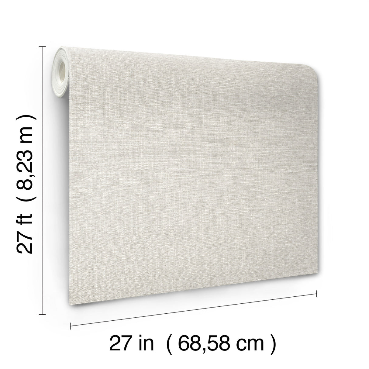 Terrene Light Grey Faux Linen Texture Wallpaper by York Wallcoverings Unpasted Non-Woven Scrubbable and Strippable Roll 27in x 27ft - UW1013N