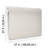Terrene Light Grey Faux Linen Texture Wallpaper by York Wallcoverings Unpasted Non-Woven Scrubbable and Strippable Roll 27in x 27ft - UW1013N