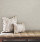 Terrene Light Grey Faux Linen Texture Wallpaper by York Wallcoverings Unpasted Non-Woven Scrubbable and Strippable Roll 27in x 27ft - UW1013N