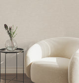 Terrene Light Brown Faux Linen Texture Pattern Traditional Scrubbable Strippable Non Woven Vinyl Wallpaper by York Wallcoverings - UW1014N