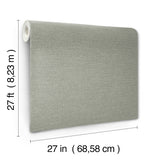 Terrene Moss Faux Linen Texture Wallpaper Non Woven Vinyl Unpasted Scrubbable Strippable 27-In x 27-Ft Roll by York Wallcoverings - UW1016N