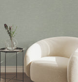 Terrene Moss Faux Linen Texture Wallpaper Non Woven Vinyl Unpasted Scrubbable Strippable 27-In x 27-Ft Roll by York Wallcoverings - UW1016N