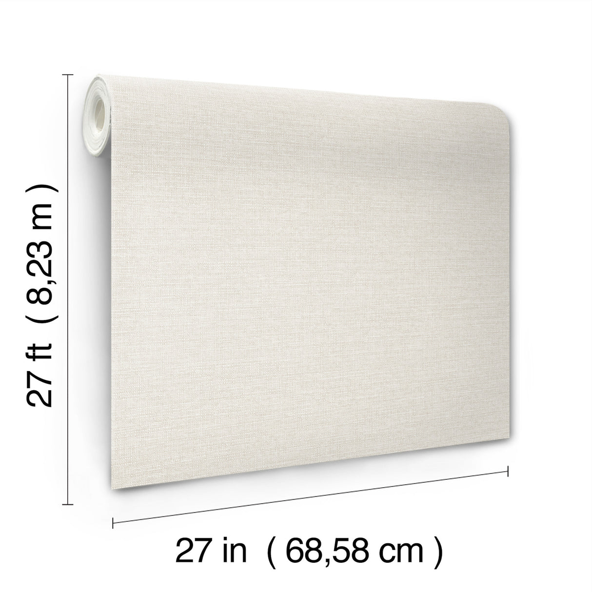 Terrene Dove Faux Linen Texture Pattern Scrubbable Strippable Non Woven Vinyl Wallpaper by York Wallcoverings - UW1017N