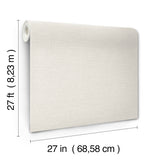 Terrene Dove Faux Linen Texture Pattern Scrubbable Strippable Non Woven Vinyl Wallpaper by York Wallcoverings - UW1017N