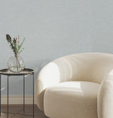 Terrene Light Blue Faux Linen Wallpaper by York Wallcoverings Traditional Non Woven Vinyl Scrubbable Strippable Texture Pattern Wallpaper - UW1018N