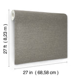 Terrene Charcoal Faux Linen Wallpaper by York Wallcoverings, Non Woven Vinyl, Scrubbable and Strippable, 27-in by 27-ft, About 60.8 sq ft - UW1020N