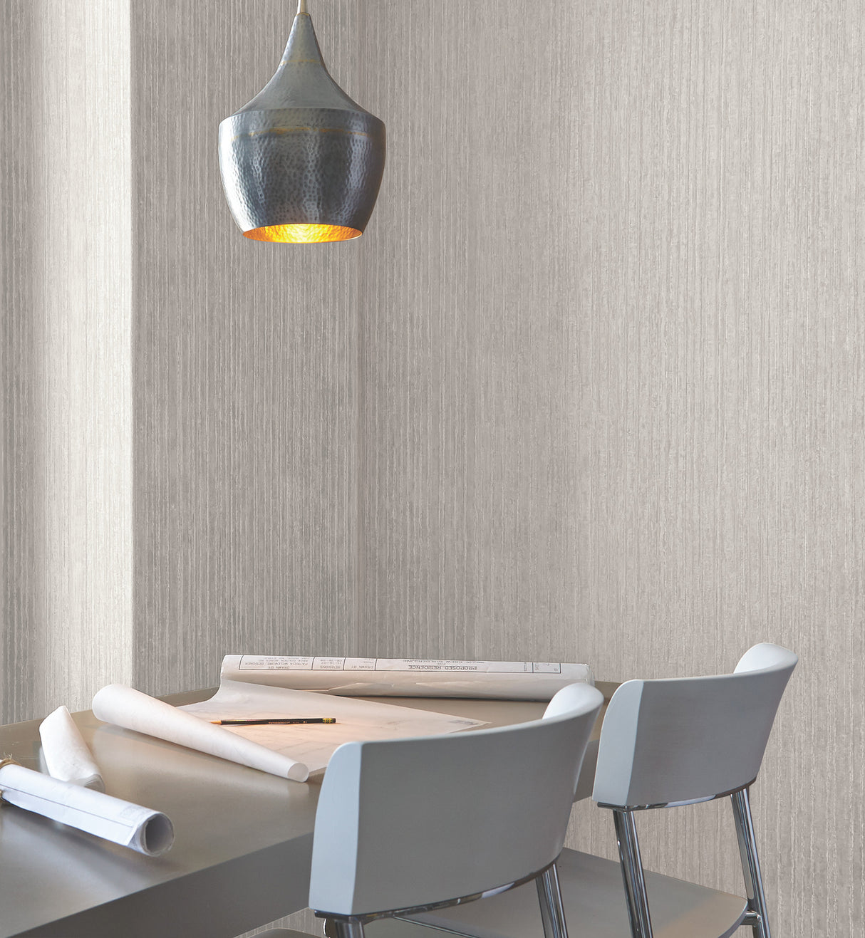 Precious Metal Pearl by York Wallcoverings Corrugated Texture Pattern Non Woven Vinyl Unpasted Strippable Residential Wallpaper - UW1023N