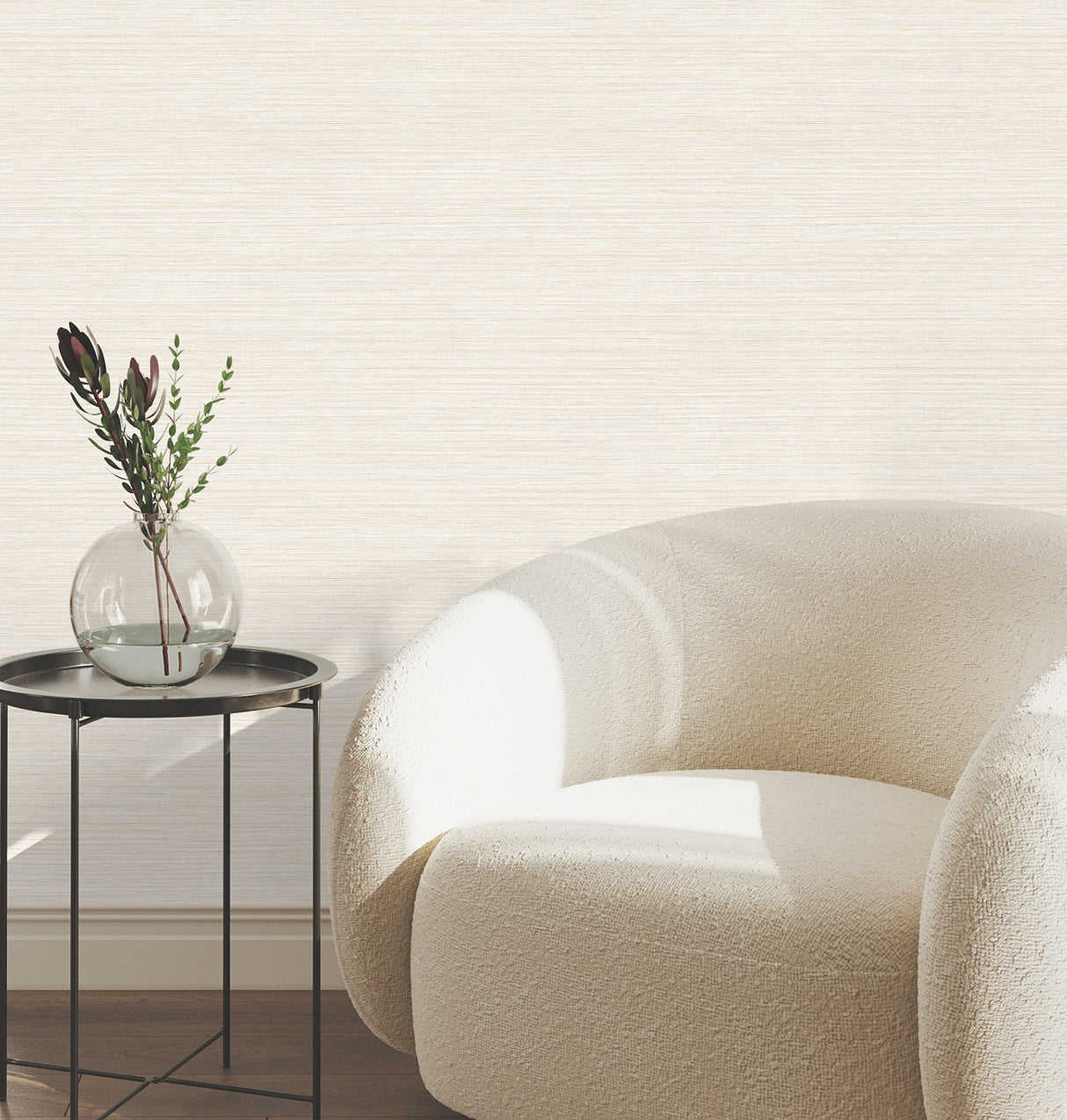 Mystic Eggshell by York Wallcoverings High Performance Non Woven Vinyl Faux Grasscloth Texture Pattern Wallpaper - UW1029