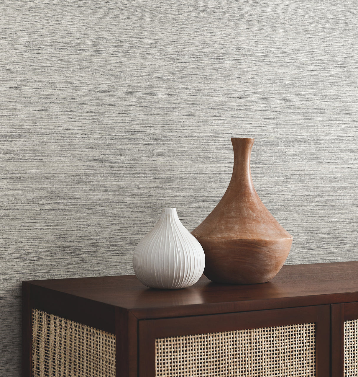 Mystic Ash by York Wallcoverings Faux Grasscloth Texture Pattern Scrubbable Strippable Unpasted Non Woven Vinyl Wallpaper - UW1034N