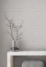 Down To Earth Light Grey by York Wallcoverings Striated Non Woven Vinyl Wallpaper - Atmosphere Digest High Performance UW1039N