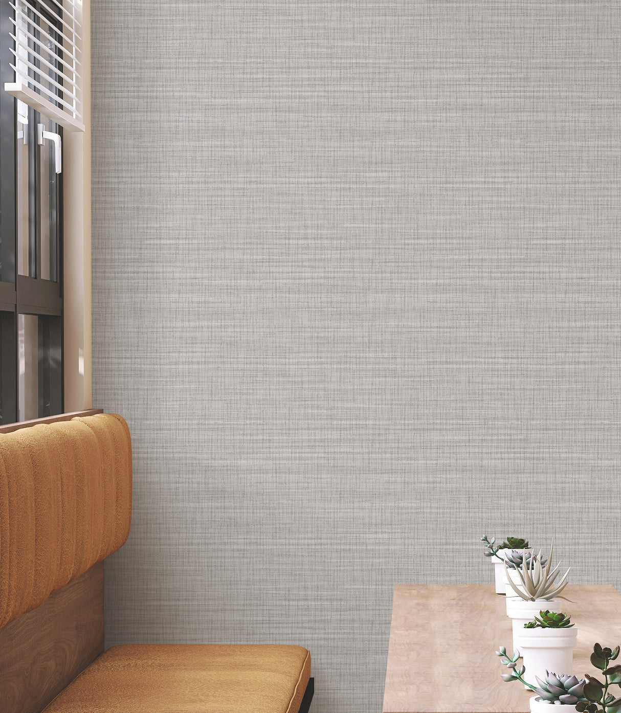 Down To Earth Light Grey by York Wallcoverings Striated Non Woven Vinyl Wallpaper - Atmosphere Digest High Performance UW1039N