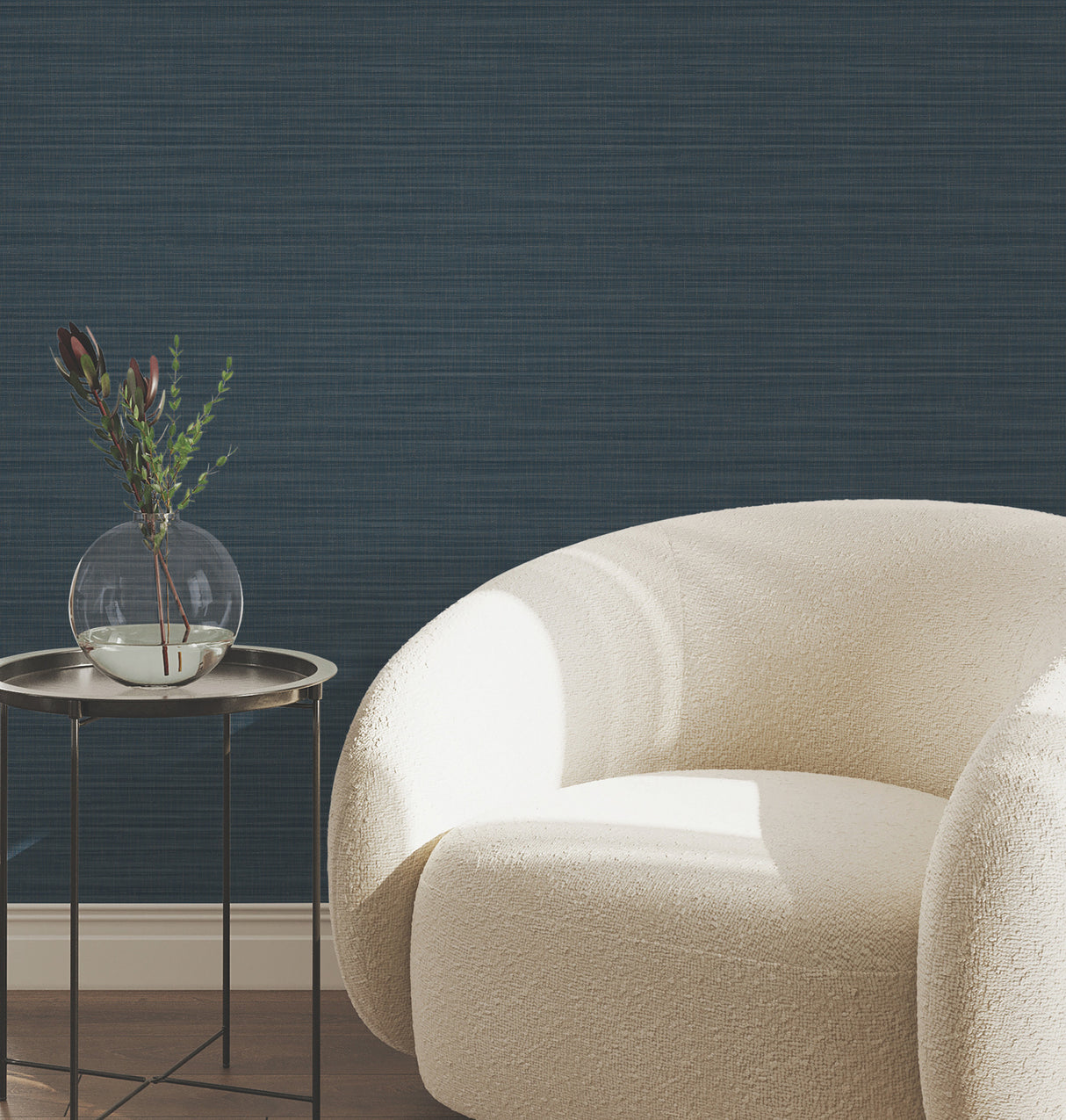 Down To Earth Indigo Striated Wallpaper by York Wallcoverings - UW1041N
