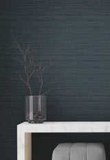 Down To Earth Indigo Striated Non-Woven Vinyl Wallpaper from the Atmosphere Digest York High Performance Collection by York Wallcoverings - UW1041
