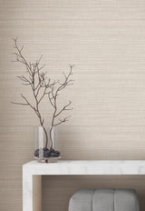Down To Earth Beige by York Wallcoverings Striated Non Woven Vinyl Wallpaper 54-in Wide x 3-ft Long Scrubbable Strippable Unpasted - UW1043