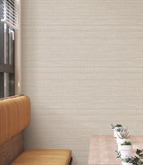 Down To Earth Beige by York Wallcoverings Striated Non Woven Vinyl Wallpaper 54-in Wide x 3-ft Long Scrubbable Strippable Unpasted - UW1043
