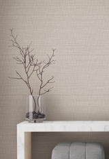 Down To Earth Taupe by York Wallcoverings Scrubbable Strippable Non Woven Vinyl Striated High Performance Wallpaper - UW1044