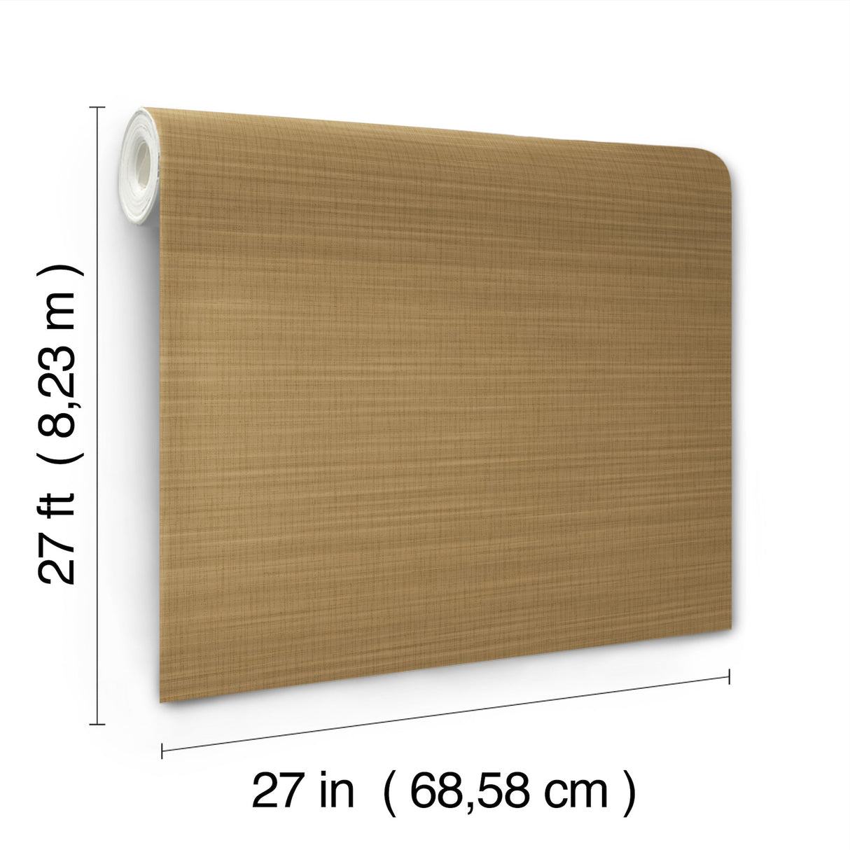 Down To Earth Brass by York Wallcoverings Traditional Striated Stripe Unpasted Scrubbable Non Woven Vinyl Wallpaper - UW1045N