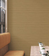 Down To Earth Brass by York Wallcoverings Unpasted Non Woven Vinyl Scrubbable Strippable Striated Stripe Wallpaper - UW1045